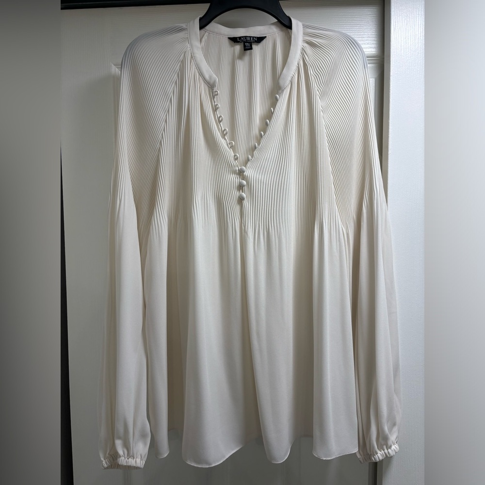 LAUREN Ralph Lauren Pleated Georgette Blouse